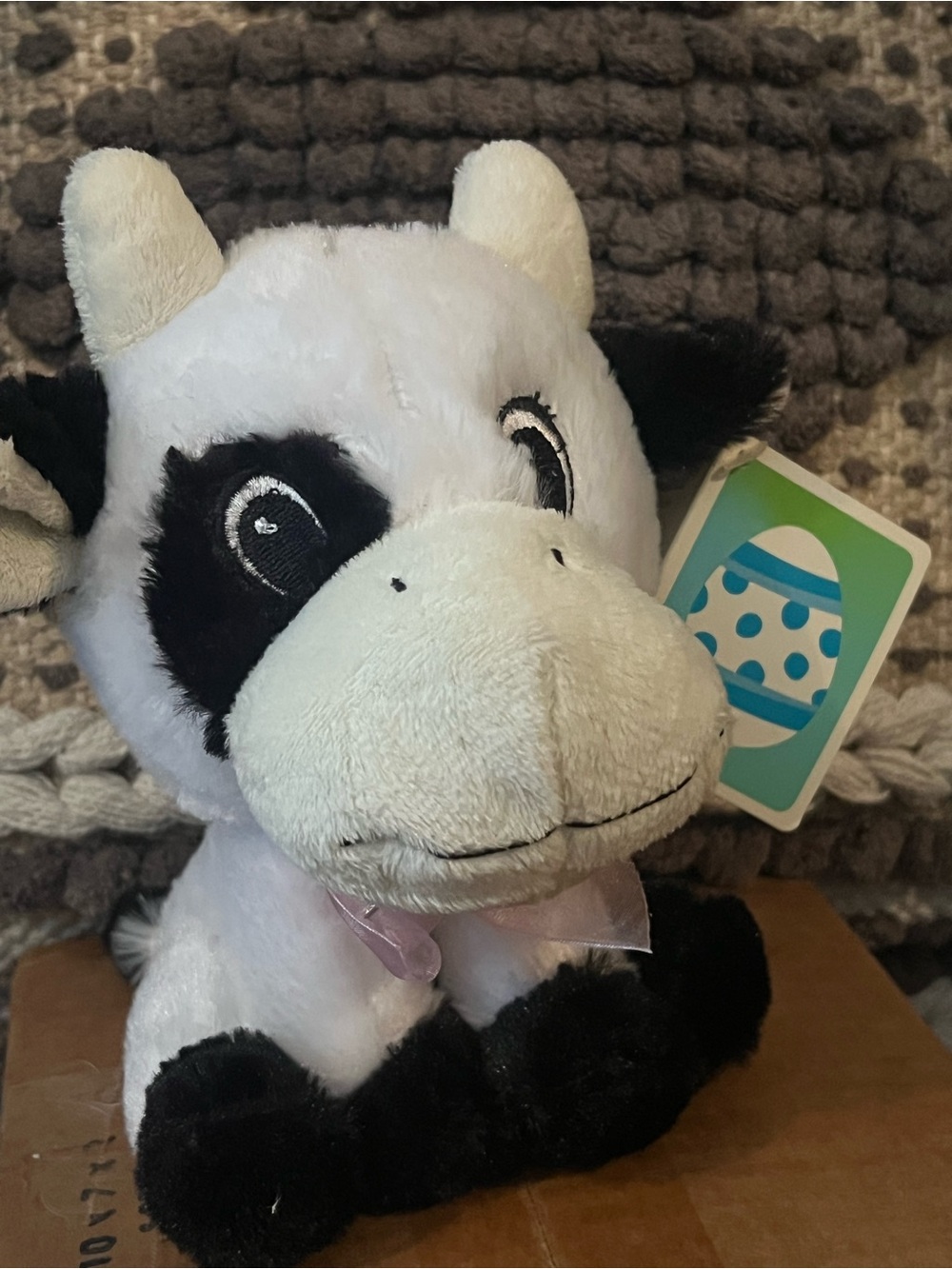 Plush Cow Stuffed Animal Toy - White and Black